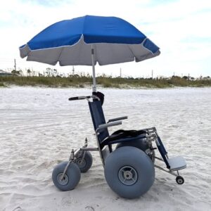 DeBug Wheels in the Sand 3 Elevating Leg Rest All Terrain Beach Wheelchair